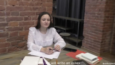 Russian teacher allows student to fuck her during class - Amateur Porn