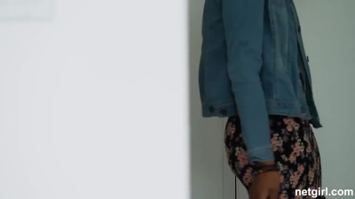Ebony came to support her white friend at the casting, but she also was fucked hard