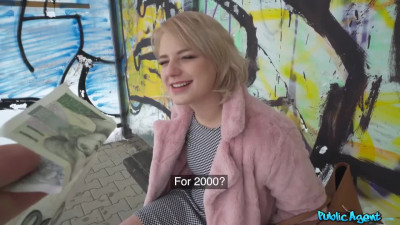 Belgium girl Vaness Queen is picked up for sex by public agent