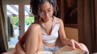 First Time with stepbrother for a nerdy shy bookworm Latina
