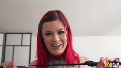 Femdom MILF with big tits commands her submissive lover to fuck