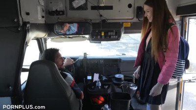 Slender teen gets pie banged in the bus - Porn Plus
