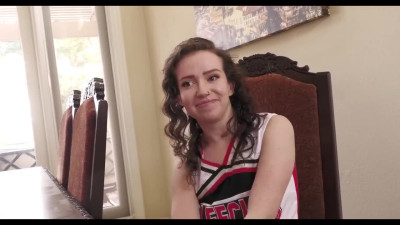 Big ass brunette teen in cheerleader uniform fucked by her perv trainer