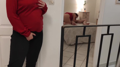 My horny stepsister loves watching me fuck my girlfriend.