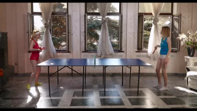 Two besties play tennis and try each others pussies for the first time