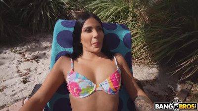 Hot Tropical Fuck In a Chaise Lounge With a Stunning Sexy Fit Sweet-booty Latina Hottie