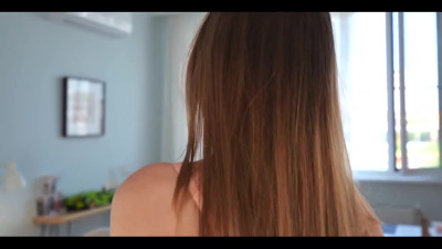 Beautiful Amateur model sucks huge cock and gets cumshot on her cherry