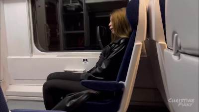 Horny stranger girl invites me to train's toilet and sucks my dick