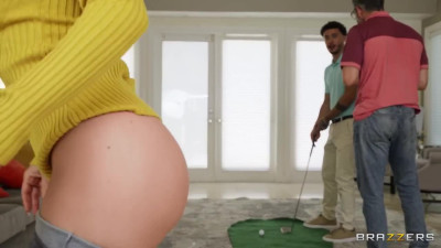 An excited milf takes her husband's friend to the toilet to have a good fuck.