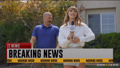 Curvy reporter Angel Youngs fucks cameraman in the van