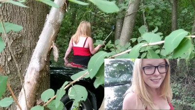 Busty Mia Adler allows to fuck her outdoors while she sucks dildo