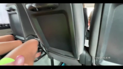 Cheeky couple do oral sex in a bus