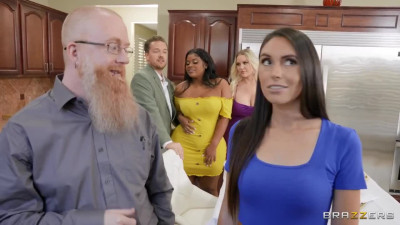 Dirty MILFs behave obscenely during dinner