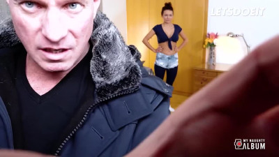 Voyeur photographer got hot fuck with busty Vanessa Decker after watching her showering