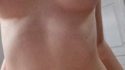 Slender teen with perfect tits rides cock till creampie