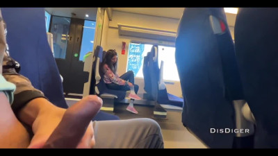 Stranger wants Katty West to stroke his cock in the train.