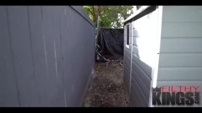 Playing hide-and-seek with stepsister in the backyard and accidentally fucking