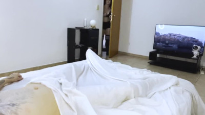 GF's friend wakes him up through blowjob and riding his hard cock.