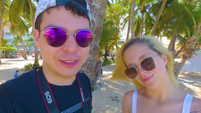 Pretty Blonde Cutie Enjoys a Hot Hotel Fuck With Her BF On Their First Day On the Island
