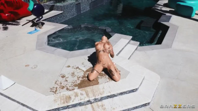 Kitana Montana shoves a big dildo before getting pounded by a stud.