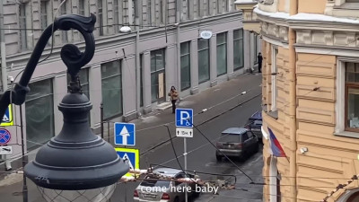 Inked teen gets fucked in Nevsky Street.