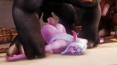 Hardcore 3D Animation Of Warcraft Porn Parody: Monstrous Tauren Shags Night Elf's Ass