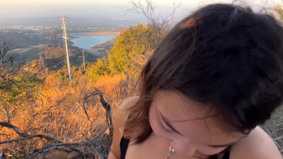 Hot Curvy Asian Cutie Is Hooked On Fucking In the Lap Of Nature