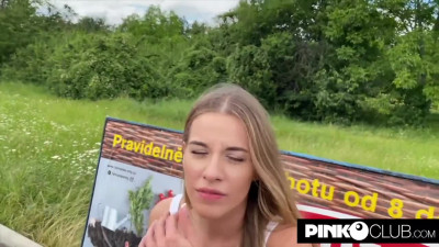 Eveline Dellai wants the guy to stick his BBC right by the car