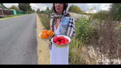 I promised a russian village girl to buy all her goods if she fucked me in her greenhouse