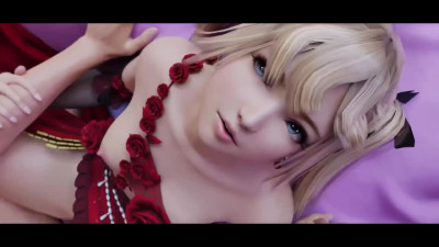 Marie Rose from Dead or Alive rides a cock showing her small tits