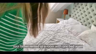 Horny Russian stepmom rubs clit and wakes with dick inside her