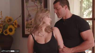 Busty blonde Chloe Band Likes to serve her husband's dick