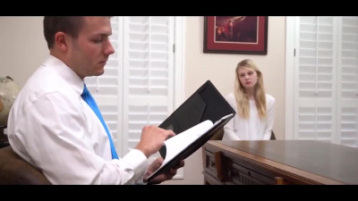 Mormon slut was a bad girl and deserved a little spanking and cumshot