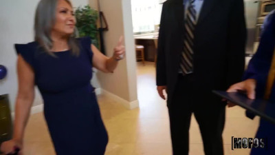 Brunette's graduation party was interrupted by a random interracial threesome with her ex classmates