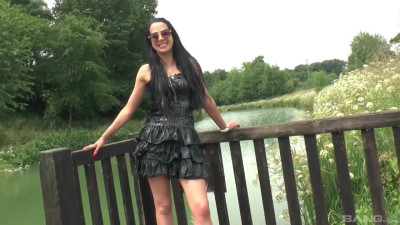 Slim Brunette Gets a Creampie Doggy From One Guy And Sucks Off To Another One At the Tennis Court