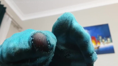 Submissive Dude Goes Nuts Sniffing Dirty Sweaty Feet And Ass Of His Green-hair Asian Mistress