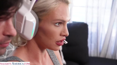 Charli Phoenix got tired of playing video game with her stepson because she missed his cock