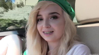 Lovely Petite Blonde Teen Shows Her Wet Panties Hinting That the Hottest Fuck Is Inevitable