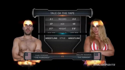 Mellanie Monroe and Dan Ferrari have a hard fuck on a boxing ring