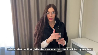 Lecherous teacher hooks up with one of her favorite students