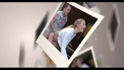 The blonde seduced her stepfather, who fucked her by the tennis table