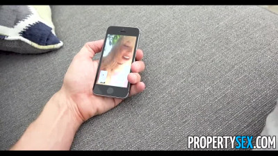 Petite blonde fucks her landlord for money