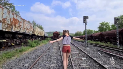 Anne Eden wants to have sex in the train stand