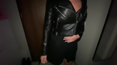 Busty whore asked her lover to fuck her near the door, behind which her husband was waiting for her