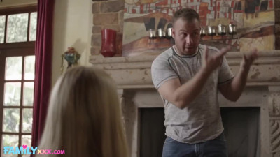 Stepdaughter flashes her tits to her stepfather and everything goes sideways