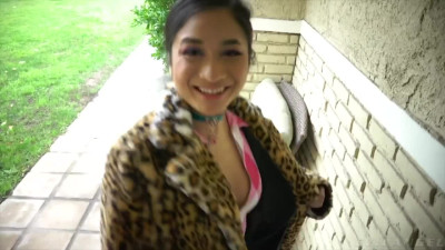 Gentle asian teen Avery Back tries a white cock in a merciless sex round