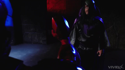 Stunning brunette puts her pussy on Nick Fury's big black cock.