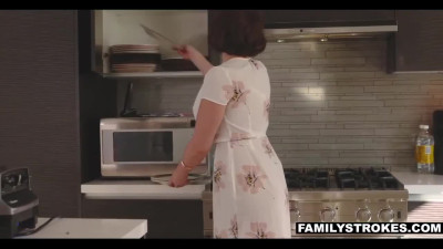 Almost caught sweet fuck with MILF step-aunt with cumshot on her slutty face