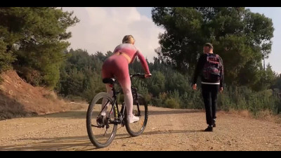 Bike ride ended with active outdoor fucking
