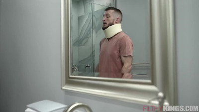 The guy miraculously heals his neck when his girlfriend wants to fuck